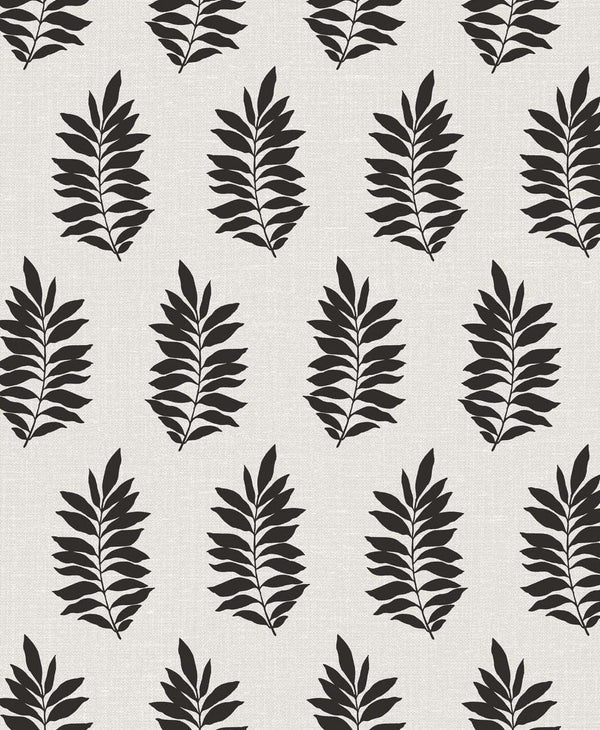 seabrook pinnate silhouette onyx wallpaper