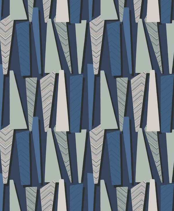 seabrook geometric shadows denim wallpaper