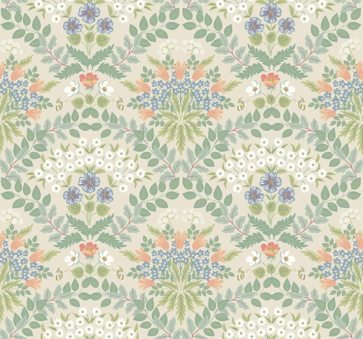 rifle paper co. bramble beige wallpaper