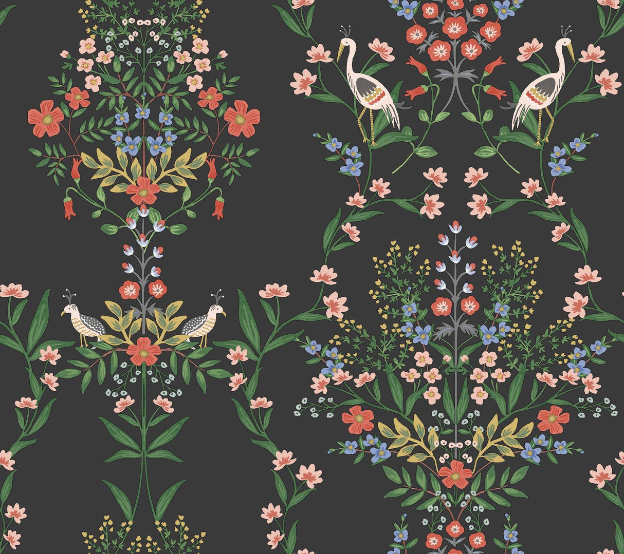 rifle paper co. luxembourg black wallpaper
