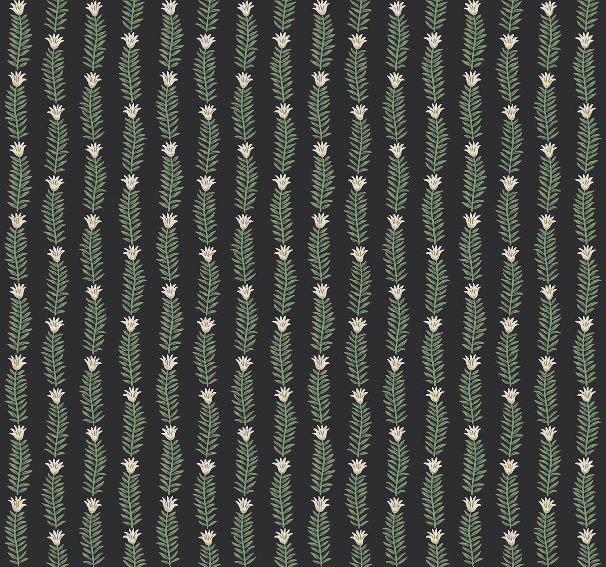 rifle paper co. eden black wallpaper