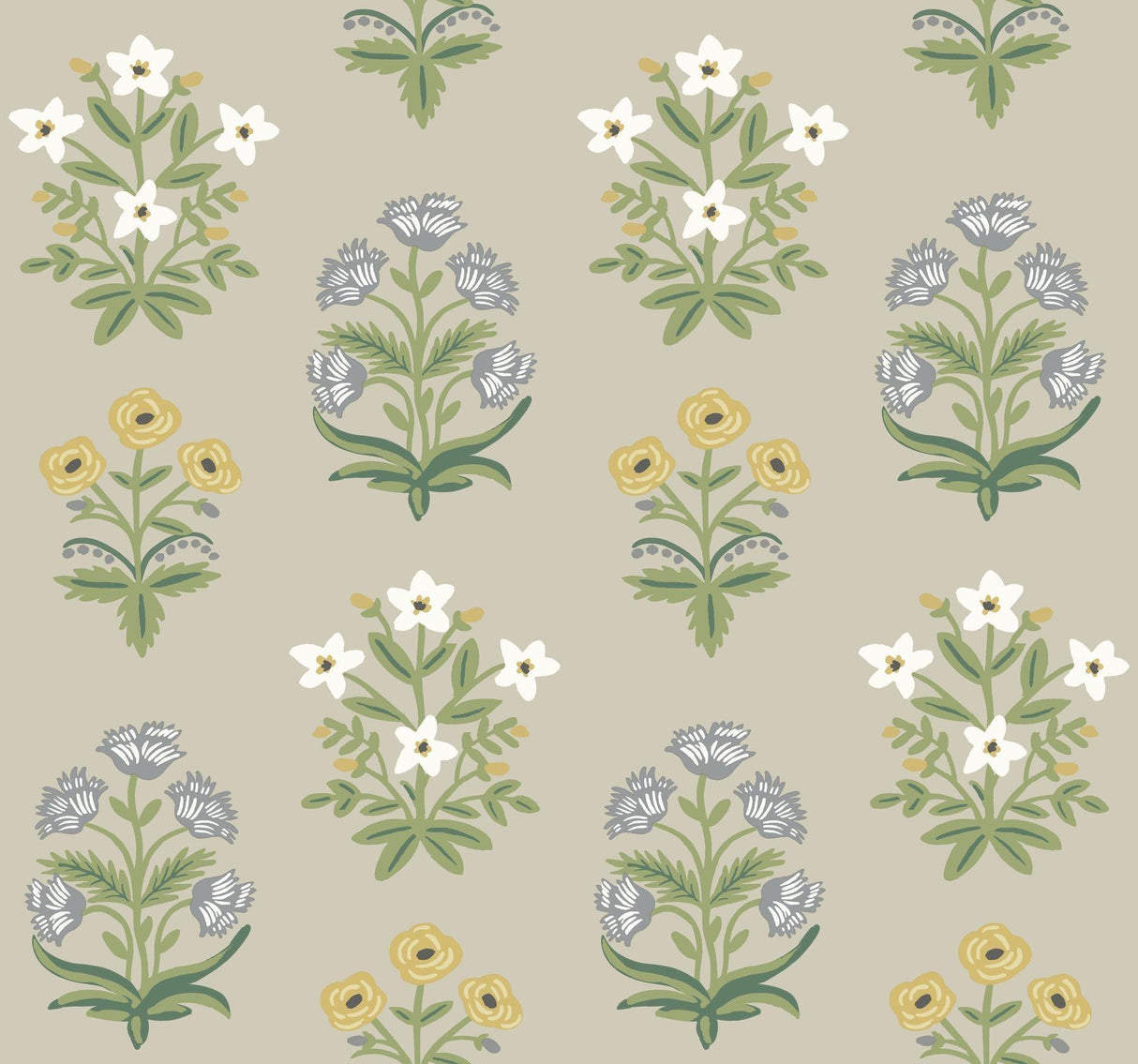 rifle paper co. mughal rose beige wallpaper