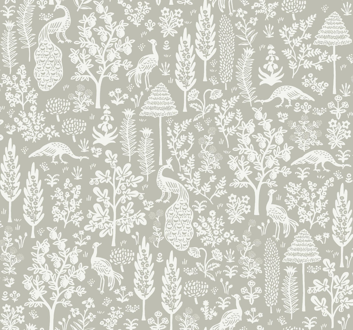rifle paper co. menagerie toile black wallpaper