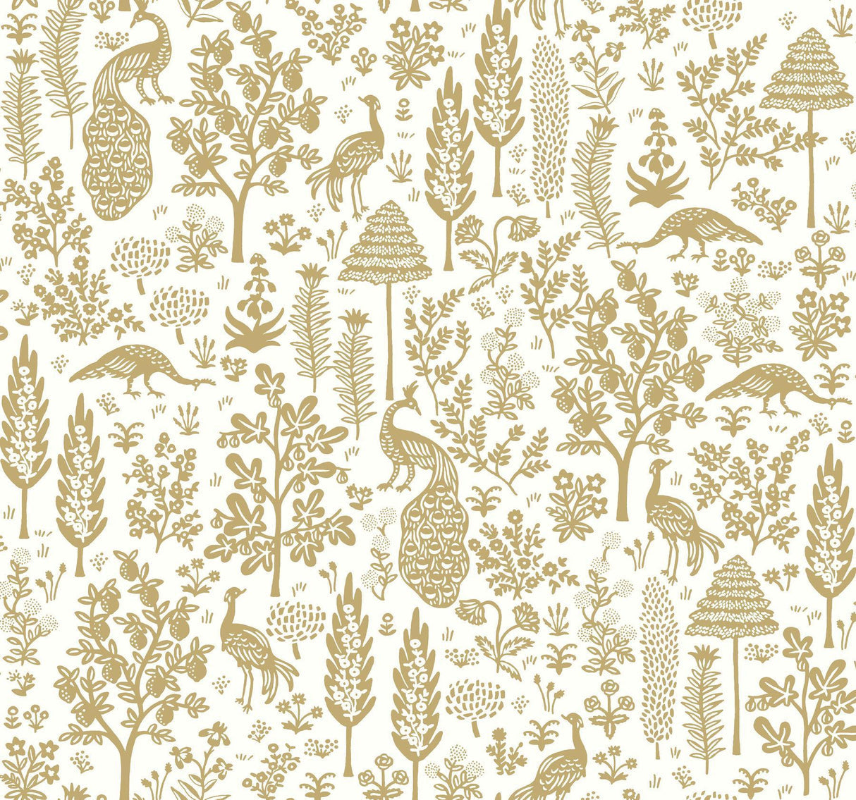 rifle paper co. menagerie toile beige wallpaper