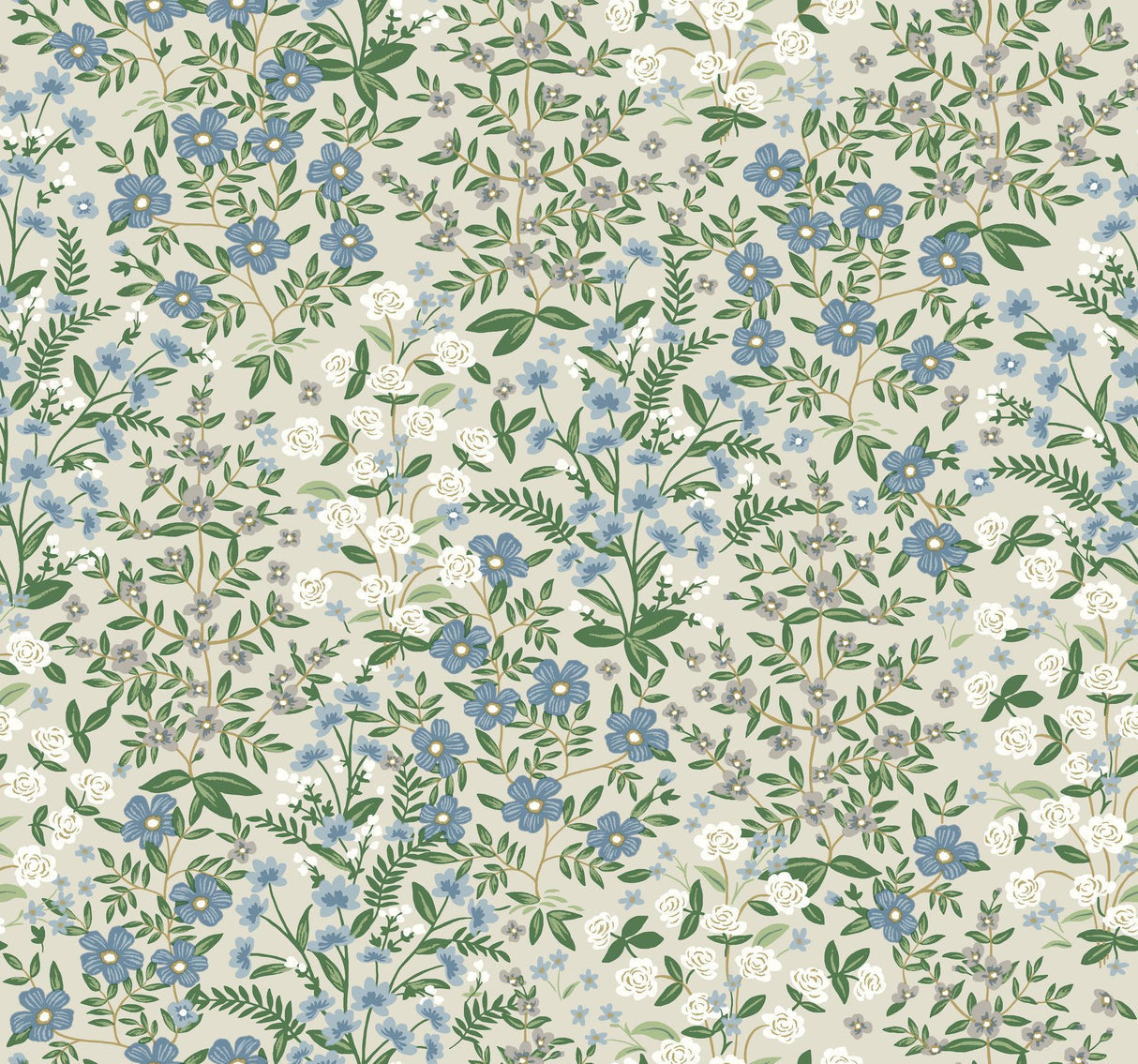 rifle paper co. wildwood garden beige wallpaper