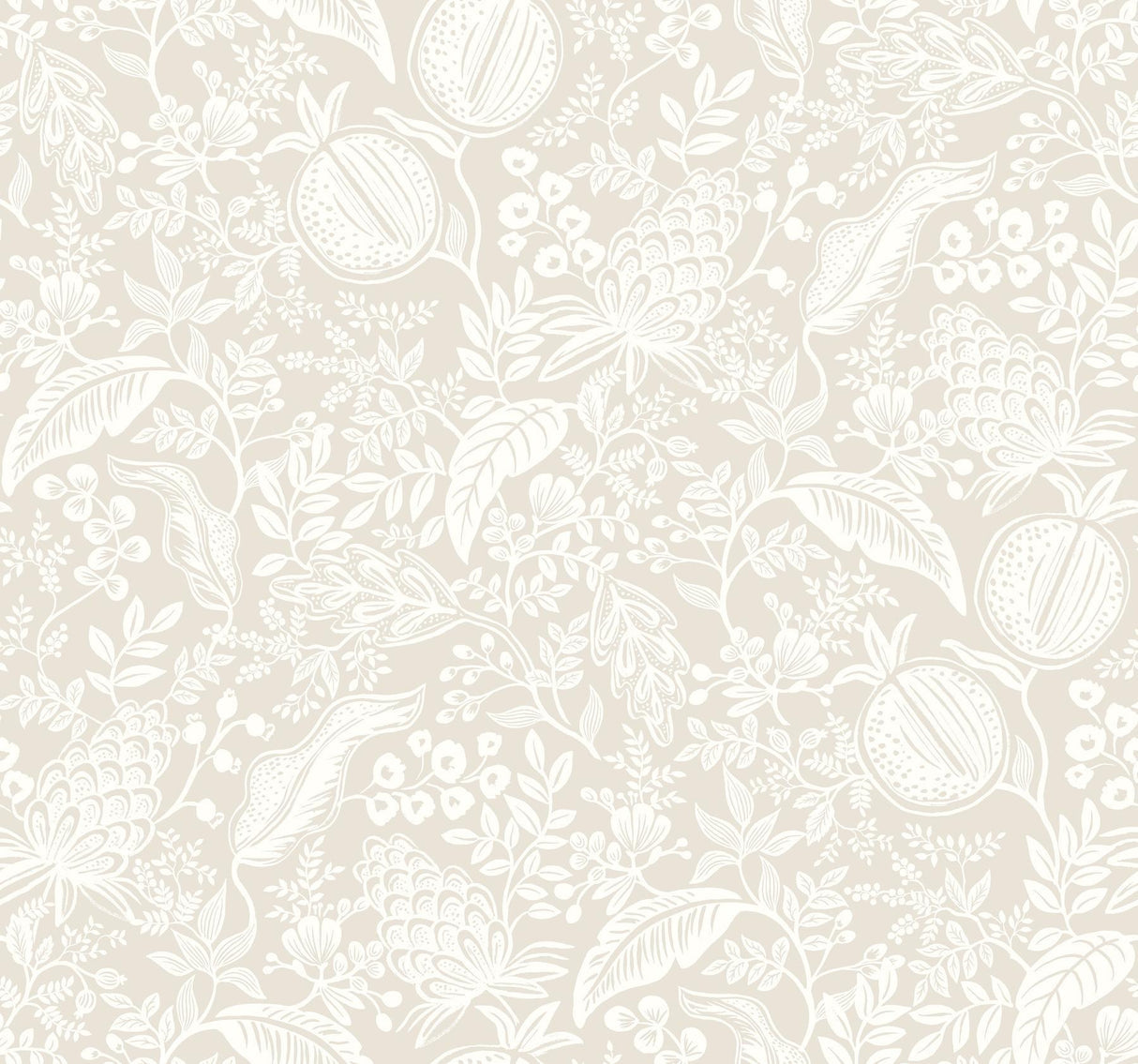rifle paper co. pomegranate beige wallpaper