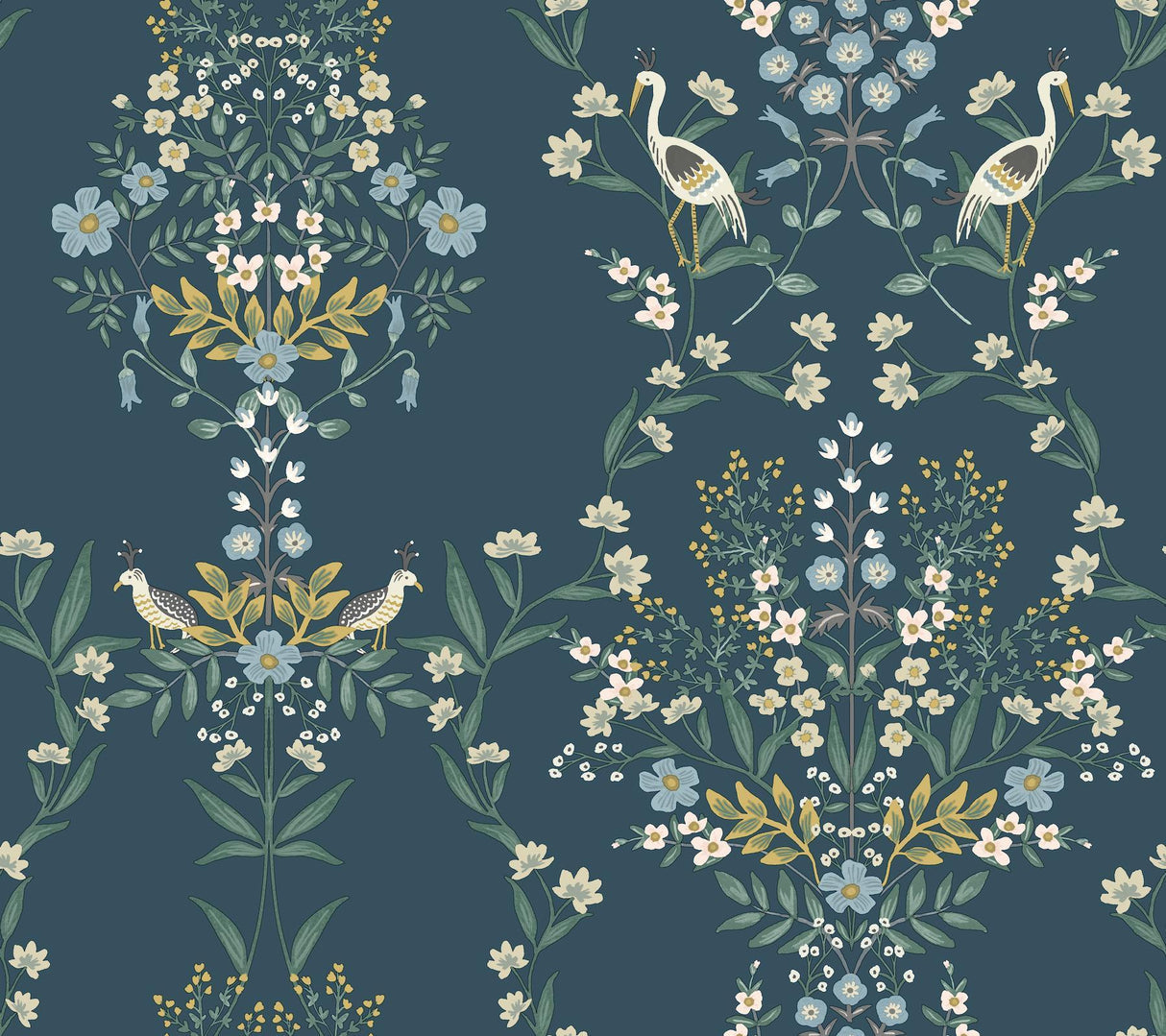 rifle paper co. luxembourg blue wallpaper
