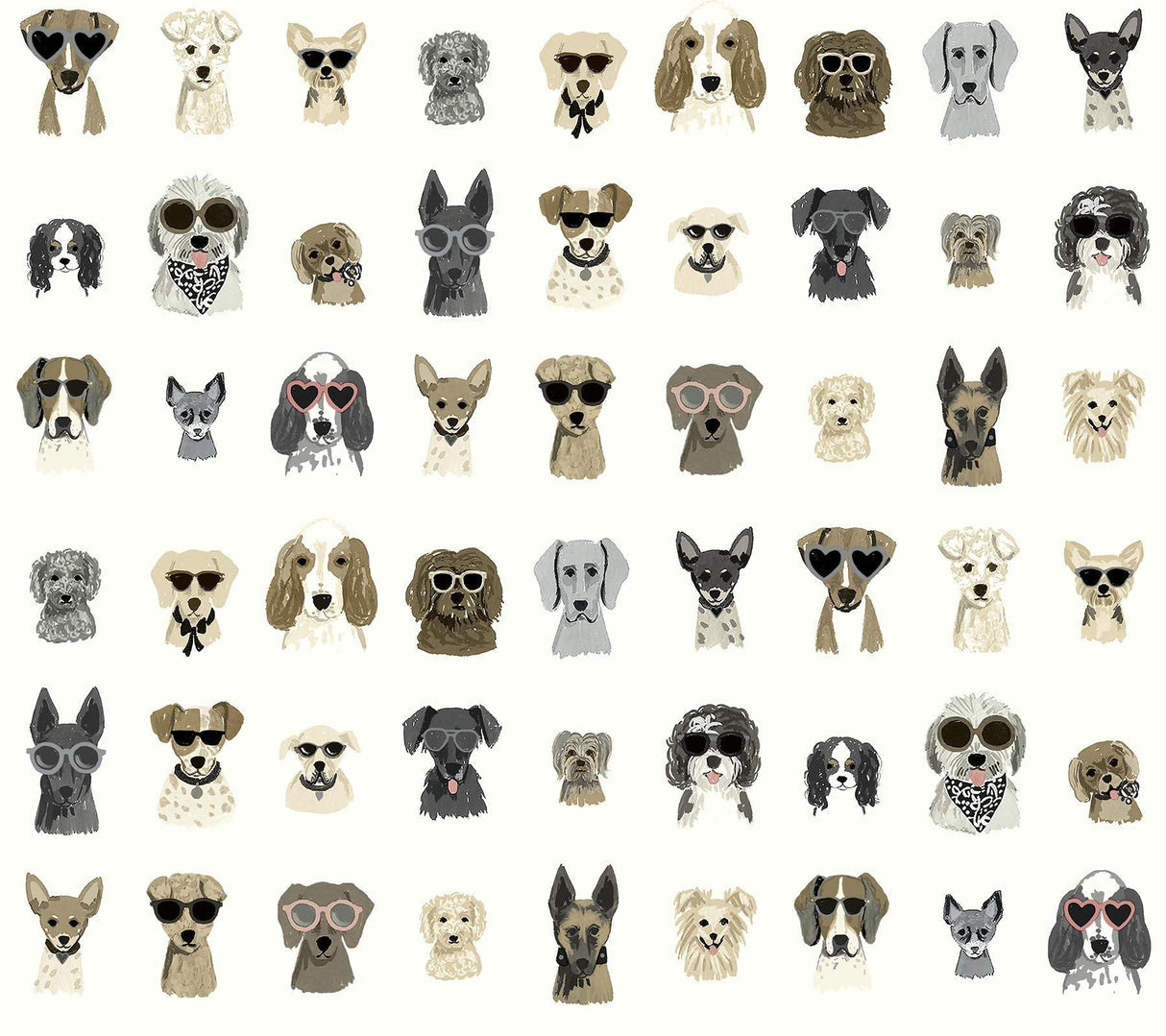 rifle paper co. dog days peel and stick grey wallpaper