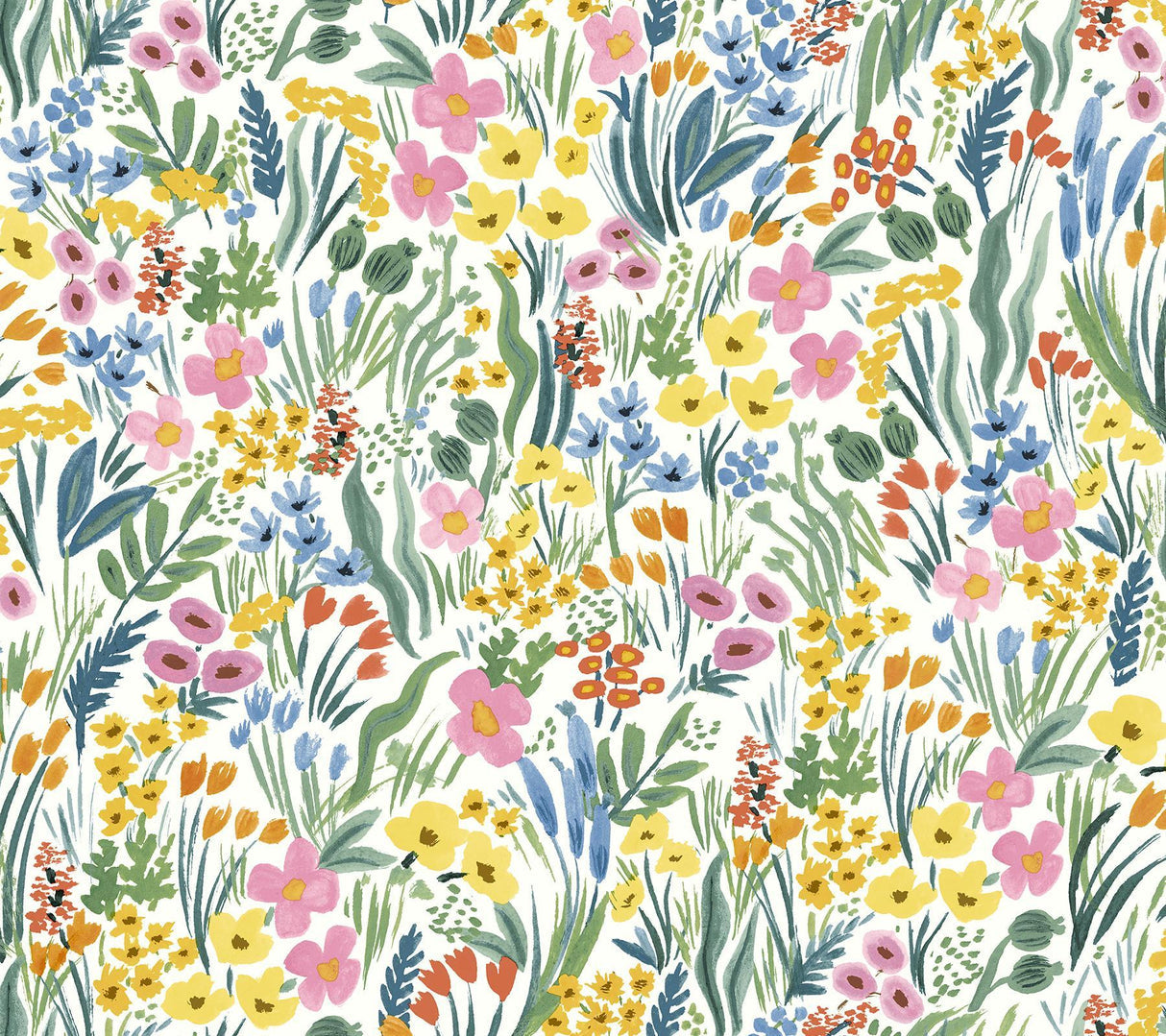 rifle paper co. lea peel and stick white wallpaper