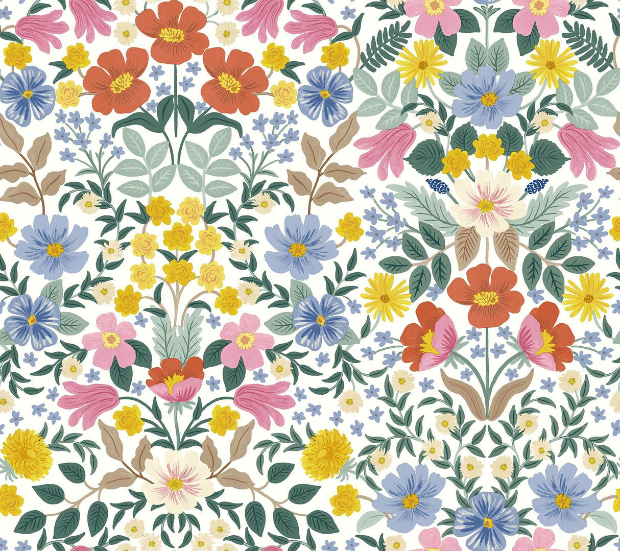 rifle paper co. bramble garden peel and stick white wallpaper