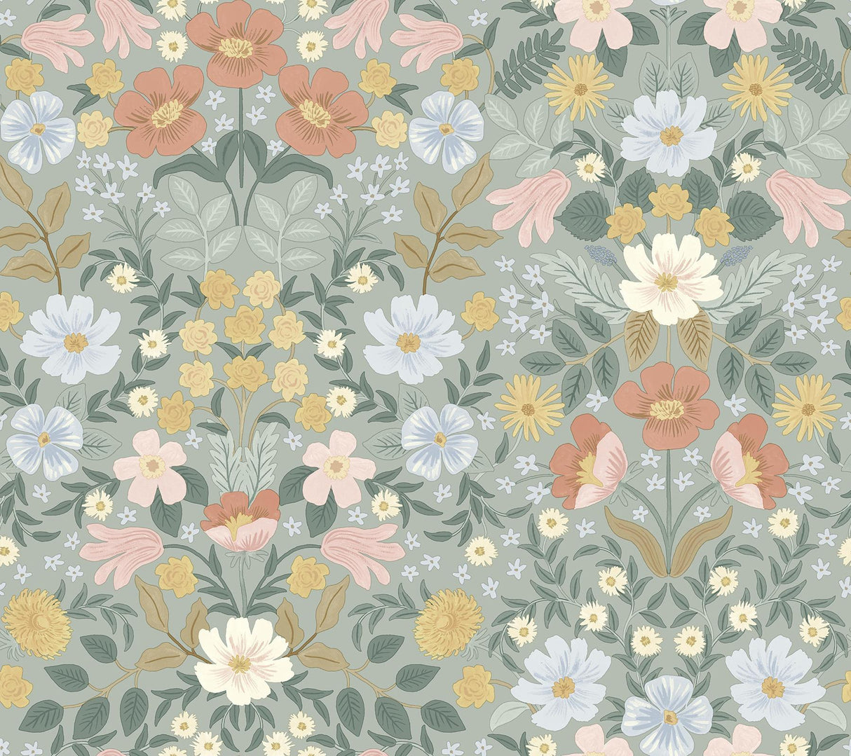 rifle paper co. bramble garden peel and stick sage wallpaper