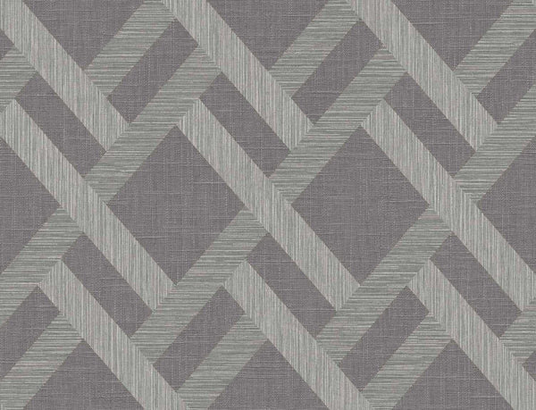 seabrook linen trellis ash wallpaper