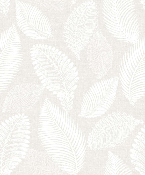 seabrook tossed leaves cool linen wallpaper