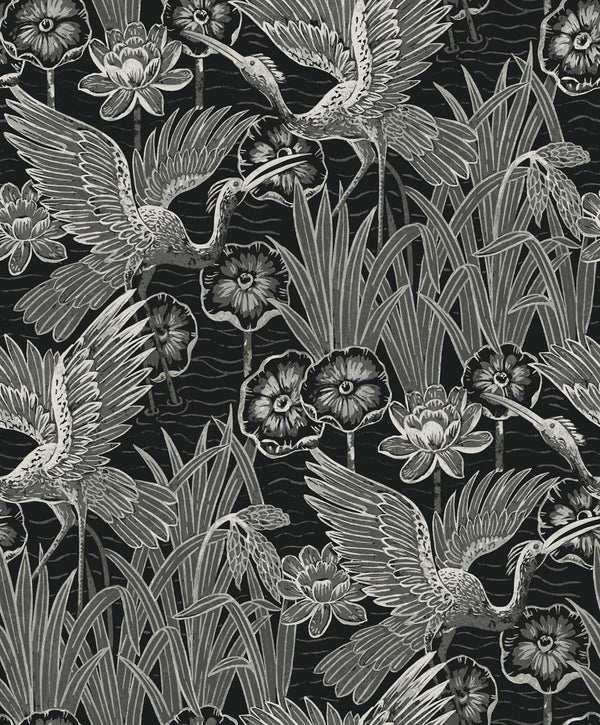 seabrook marsh cranes midnight wallpaper