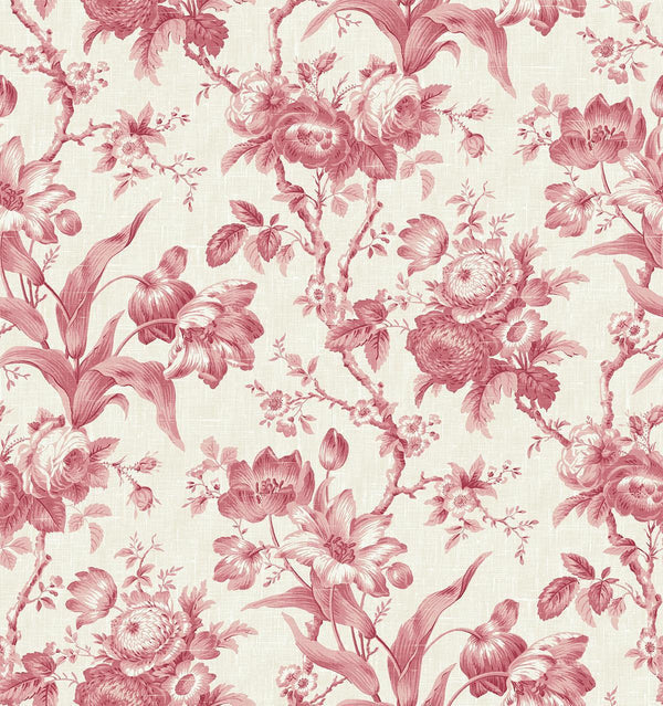 seabrook en rose cranberry wallpaper