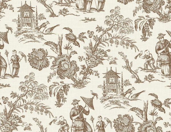 seabrook colette chinoiserie hickory smoke wallpaper