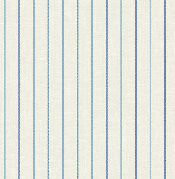 seabrook andree stripe french blue & denim wash wallpaper