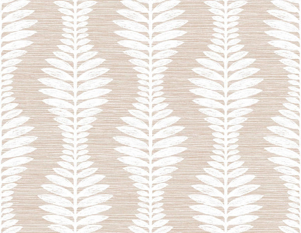 seabrook carina leaf ogee blush wallpaper