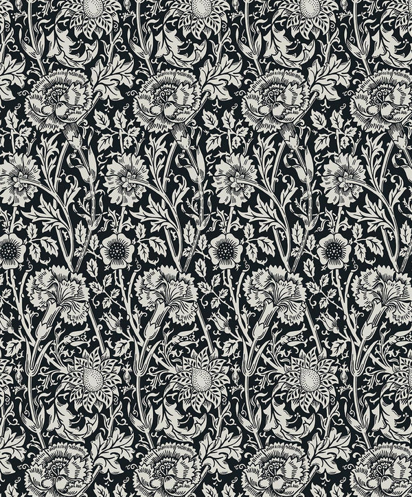 seabrook tonal floral trail ebony wallpaper