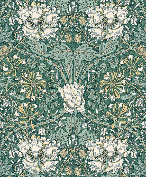 seabrook ogee flora everglades & buttercup wallpaper