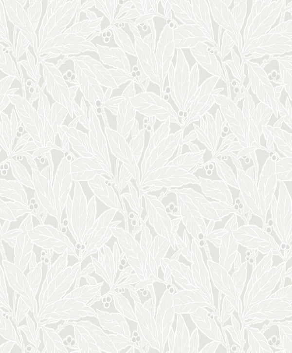 seabrook leaf and berry dove & metallic pearl wallpaper