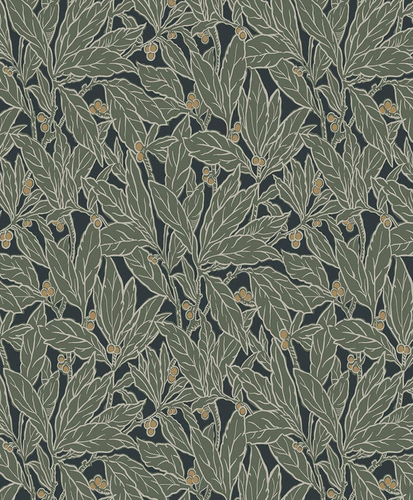 seabrook leaf and berry rosemary wallpaper