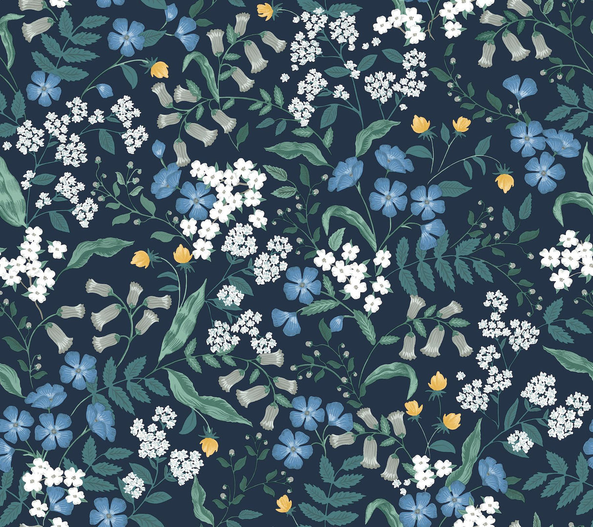 rifle paper co. sweetbrier peel and stick blue wallpaper