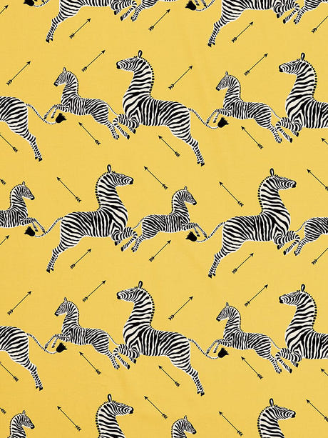 scalamandre zebras petite yellow fabric - scala 16641-003