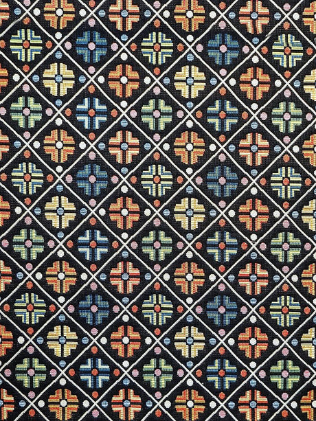 scalamandre kirov multi / black fabric - scala n1b411-002
