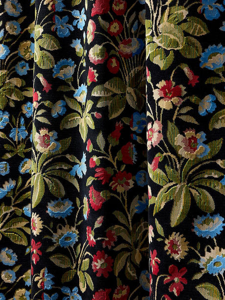 scalamandre millefleur velvet jet meadow fabric - scala 27328-001