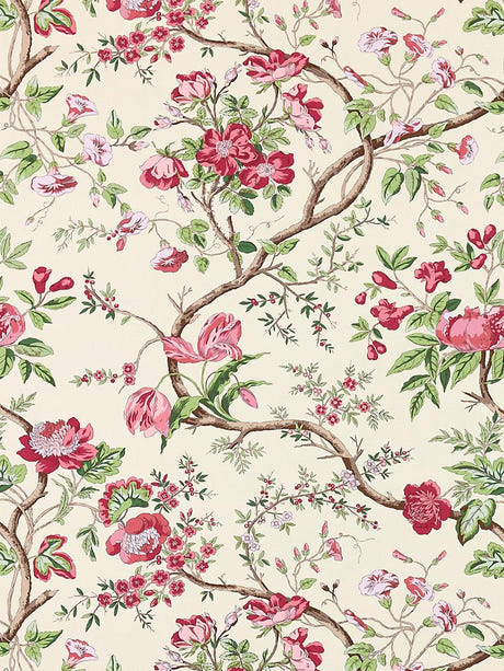 scalamandre persephone print heirloom rose fabric - scala 16651-002