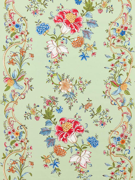 scalamandre camellia trellis seafoam posey fabric - scala 16648-003