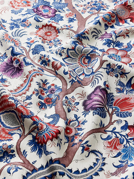 scalamandre metropolitan palampore print red multi fabric - scala 16649-004