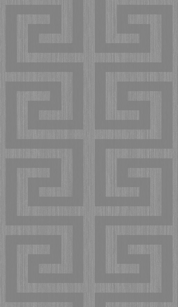 seabrook greek key metallic silver & earl gray wallpaper