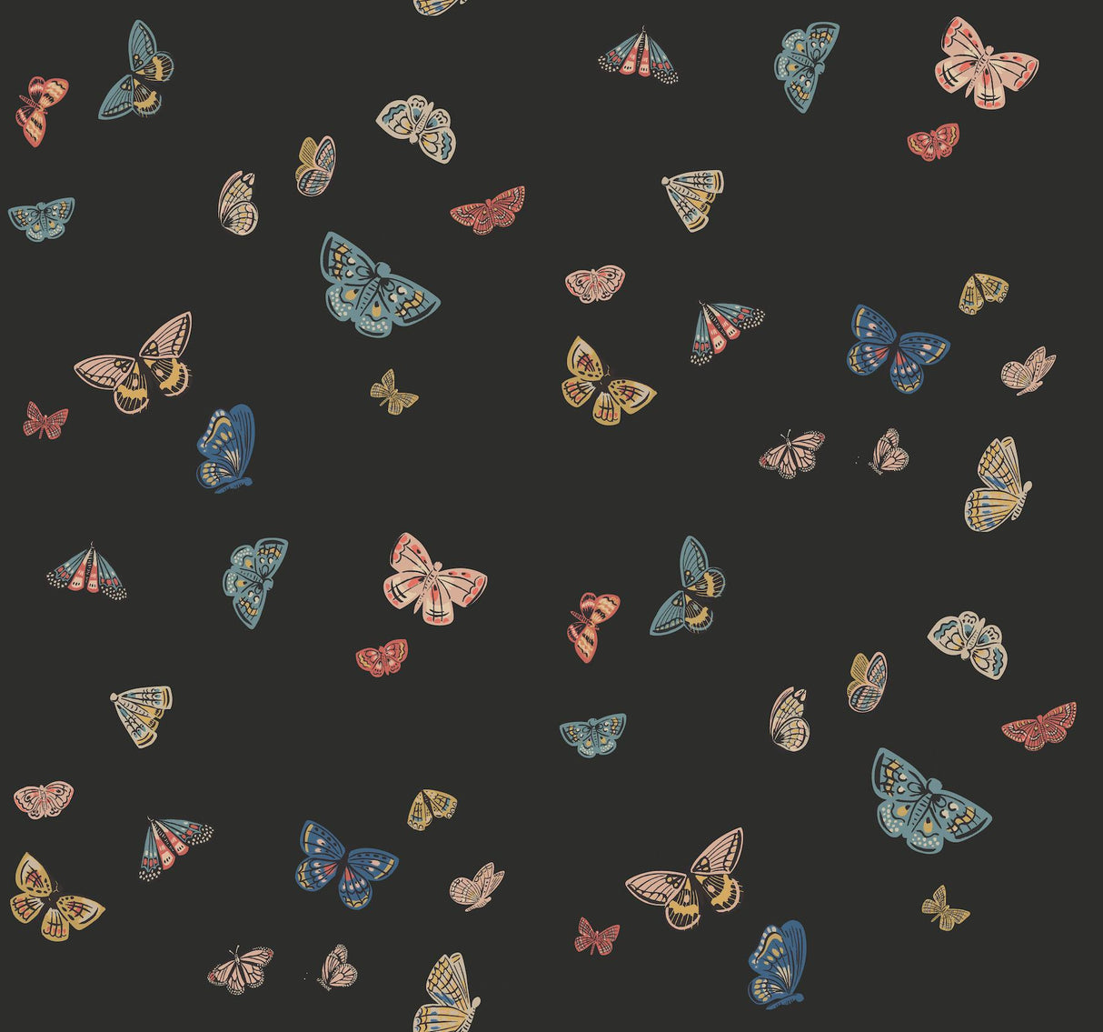 rifle paper co. butterfly house black wallpaper