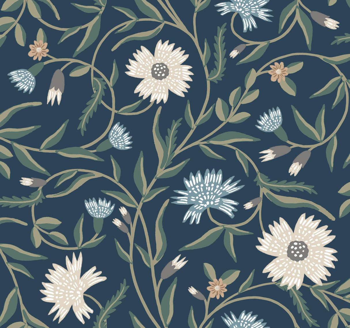 rifle paper co. aster blue wallpaper