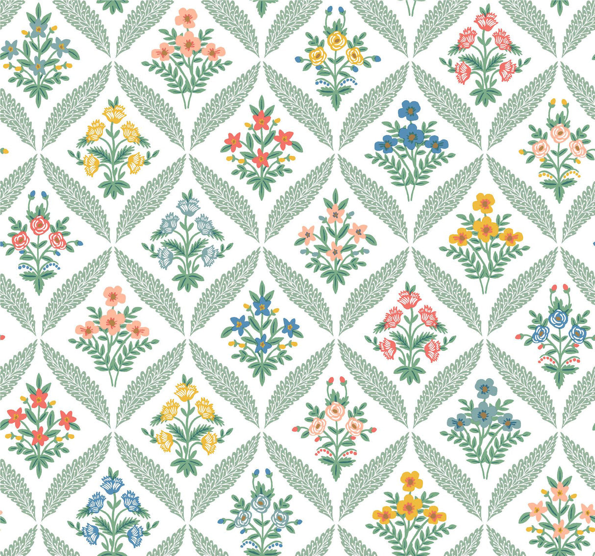 rifle paper co. estee garden red wallpaper
