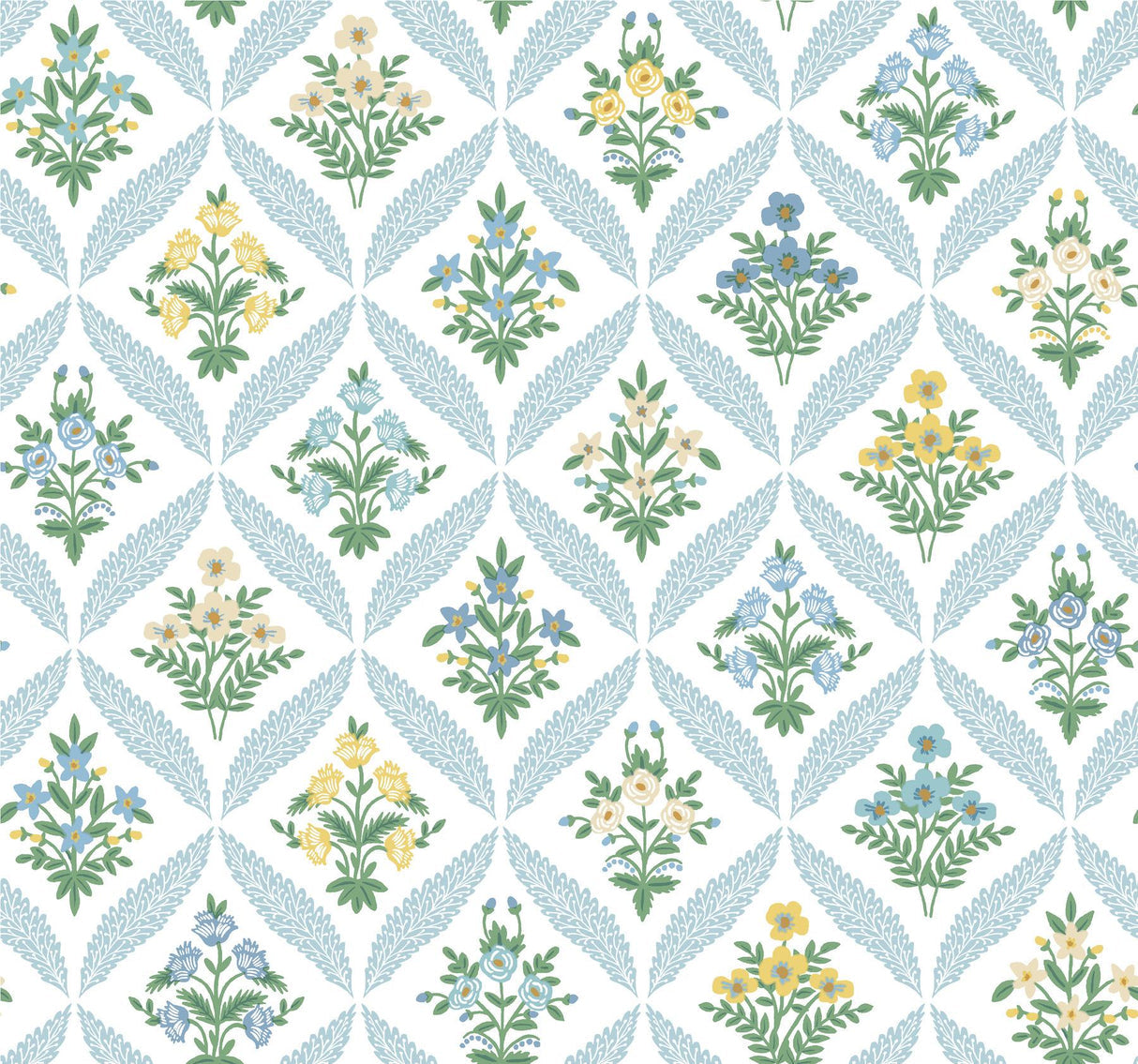 rifle paper co. estee garden blue wallpaper