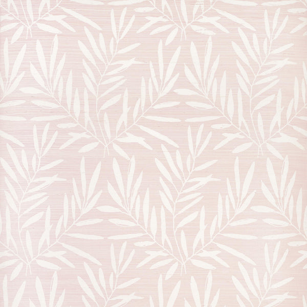 thibaut summer leaves blush wallpaper - t15803