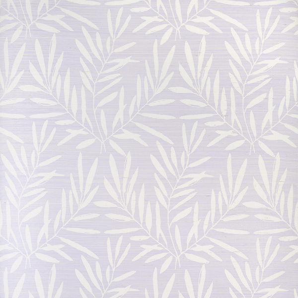 thibaut summer leaves lavender wallpaper - t15805