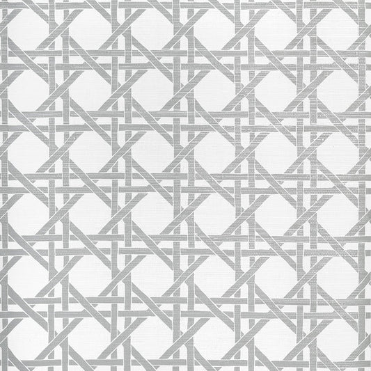 Thibaut Canary Trellis Metallic Silver Wallpaper - T15822