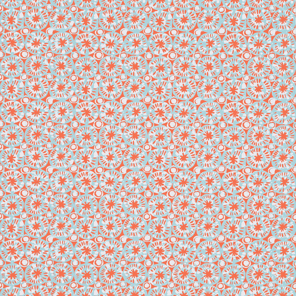 thibaut sand dollar coral and blue wallpaper - t15857