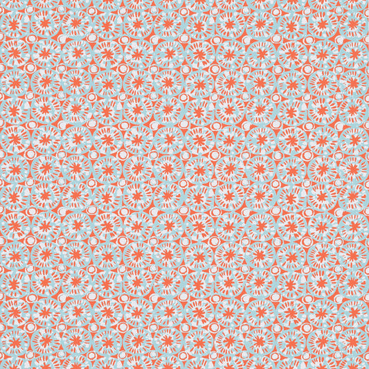 Thibaut Sand Dollar Coral And Blue Wallpaper - T15857
