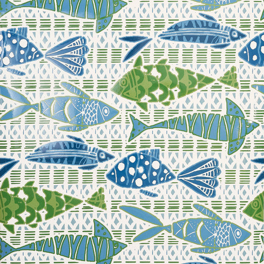 Thibaut Batik Fish Wallpaper - T15870