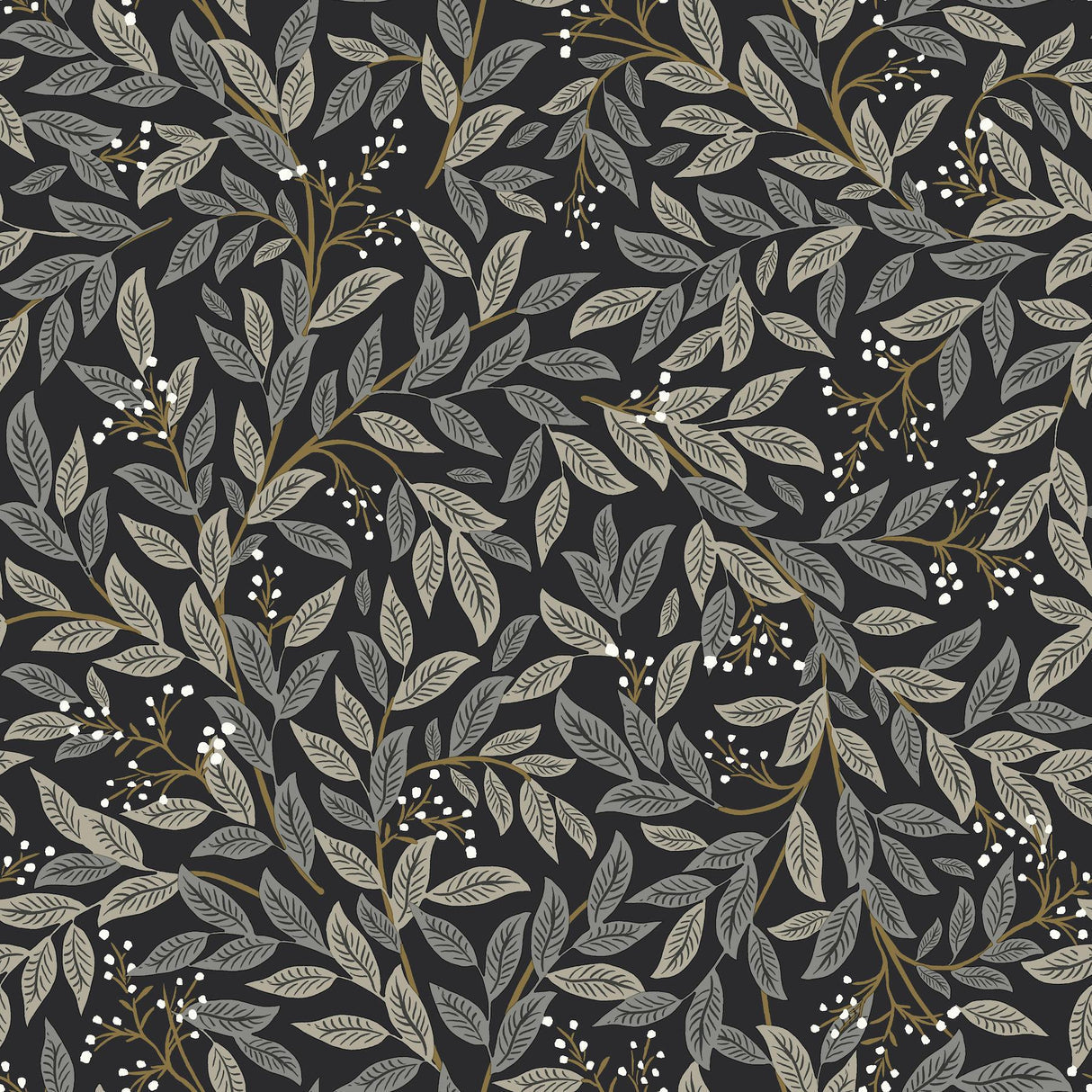 rifle paper co. willowberry black wallpaper