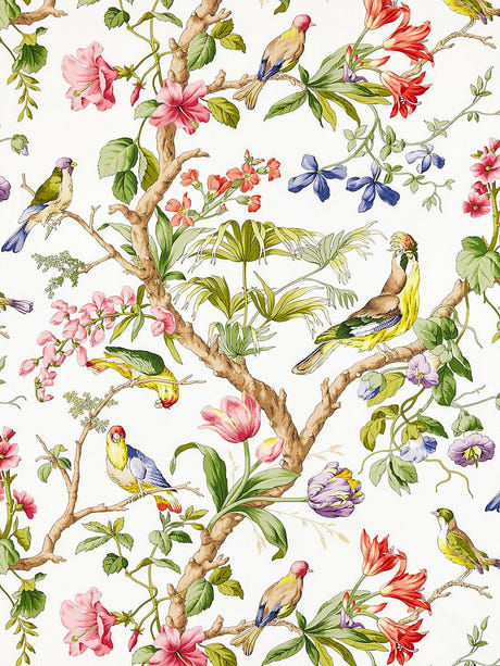 scalamandre belize print ivory fabric - scala 16600-001