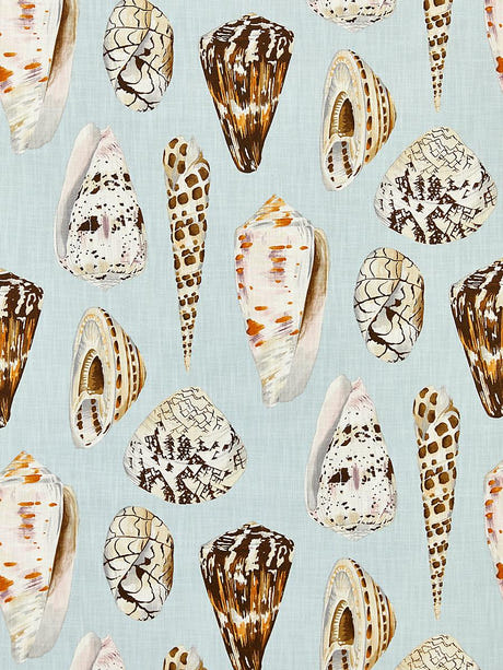 scalamandre coquina | outdoor multi on sea blue fabric - scala 16639-001