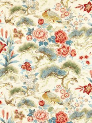 scalamandre shenyang linen print sandalwood fabric - scala 16601-004