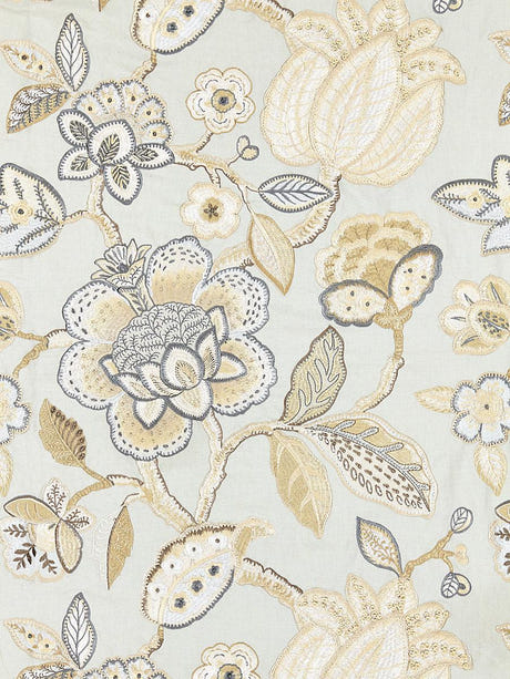 scalamandre coromandel embroidery mineral fabric - scala 27126-004
