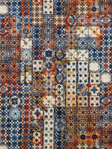 scalamandre azulejos tapestry mandarine fabric - scala h03463-001